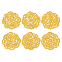 sourcing map 6Pcs Crochet Doilies Handmade Tray Doilies 4" Round Cloth Placemats Lace Coasters for Crafts, Daily Use, Festivals, Home Decoration