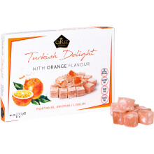 Cerez Pazari Turkish Delight with Orange Flavor 230g, Gourmet Small Size Snacks Gift Box
