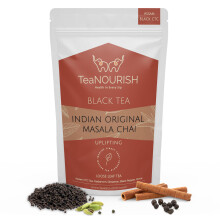 TeaNOURISH Indian Original Masala Chai Tea | Assam CTC Loose Black Tea | Blended with Cinnamon, Cardamom, Black Pepper & Cloves
