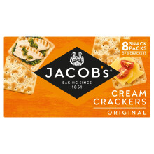 JACOB'S Cream Cracker Multipack 8 Snack Packs, 185 g (Pack of 1)
