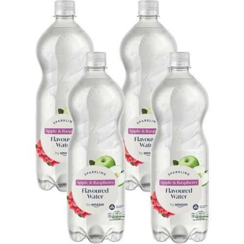 by Amazon Apple & Raspberry Flavoured Water, 1l (Pack 4)