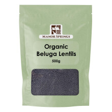 Organic Black Beluga Lentils 500g by Manor Springs Organic
