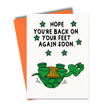 Funny Get Well Soon Card For Friend Family Colleague Cheeky Humour Recovery Surgery Illness (Back on your feet)