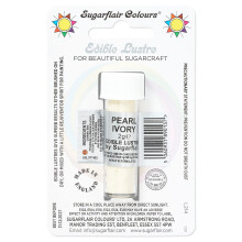 Sugarflair Pearl Ivory Edible Lustre Dust (E171 Free), Add a Lustrous Shine to Cakes or Decorations. Brush On or Add Rejuvenator to Create