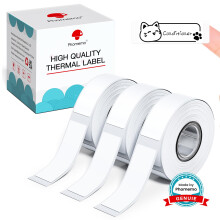 Phomemo D30 Label Maker Tape Black on White Sticker Thermal Paper Self-Adhesive Label Tape, 12 x 40 mm (0.47 x 1.57 Inch) 160 Tapes/Roll, 3-Roll