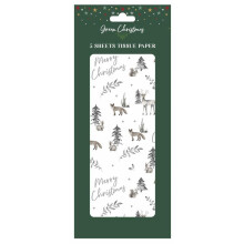 RSW 5 Sheets Christmas Silver Woodland Character Decorative Tissue Paper for Gift Wrapping Present Crafts Wrapping Paper 50cm x 70cm Eco Friendly