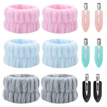 12pc Microfiber Face Wash Wrist ands Soft Absorbent Wrist Towels for Washing Face Absorbent Towel Wristbands for Washing Face skincare Women Girls