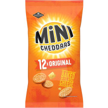JACOB'S Mini Cheddars Original Crisp Multipack, Baked with Real Cheese, 12 x 23 g Bags Per Pack (Pack of 1)