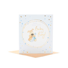 Boofle | Baby Boy Congratulations Card | Newborn Gifts | For New Parents | Sweet Design | With Envelope | 143 x 165 mm