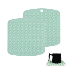 Silicone Mats Non Slip Heat Proof Mats Extra Thick Silicone Trivet Heat resistant Mats for Hot Pots and Pans, Pack of 2