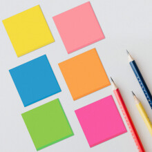 ZCZN 6 Bright Colour Sticky Notes, 76 x 76 mm, 100 Sheets/Pad, Sticky Issue is Improved, 12 Pads