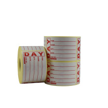 49x74mm Removable Food Labels With Red Text - Use by Rotation Roll - 3 Rolls of 500 Labels (1,500 Total) - Size: 49 x 75mm
