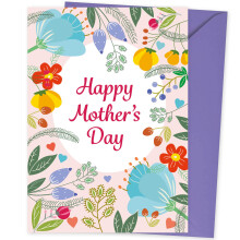 Mothers Day Card for Mum. Floral Design with Matching Envelope. 210x148mm. Ecofriendly. Printed and Packed in UK