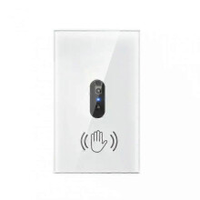 (14*8*4.5, C1) Smart Wall Light Switch Infrare IR Sensor No Needed Touch EU US 220V 110V 10A Glass Screen Panel Electrical Power On Off Lamp