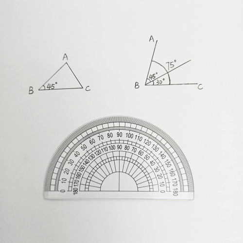 Mebamce 3 Pack Plastic Protractor 180 Degrees 4 Inches for Angle Measurement Student Math Classroom School Office Teachers - Clear 2