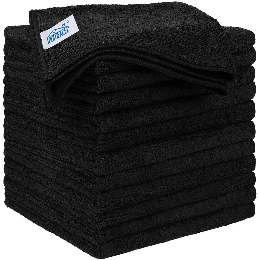 Homexcel Microfibre Cloth 12 Pack,30 X 30 Cm Cleaning Clothsï¼Ultra Absorbent Car Washing Cloth Lint Free Streak Free Cleaning Towels Rags For Car Black 5051226769856