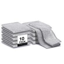 Wire Dishwashing Rag, 10 Pcs 2026 New Multipurpose Wire Dishwashing Rags for Wet and Dry Reusable Premium Metal Scrubbing Pads Sponge Cooktop Wire