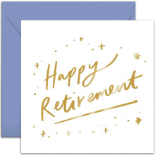 Old English Co. Happy Retirement Greeting Card for Him or Her - Gold Foil Leaving for New Job Card for Men or Women