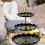 Suporte redondo de porcelana para cupcakes, 3 andares, 35 cm (13,8 polegadas) 1