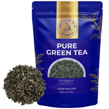 Ceylon Green Tea Gun Powder GP1 - High Grown Loose Leaf Mellow & Smoky Taste (100g Loose Tea)