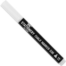 STATIONERY ISLAND Chalk Pens D30 Pack of 1 White â“ 3mm Fine Bullet Nib. Dry Wipe Erase Liquid Chalk Marker. for Glass (Windows & Mirrors)