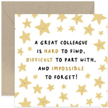 Old English Co. Fun Stars Leaving Card for Colleague - 'Impossible To Forget' Leaving Card for Him or Her from Team