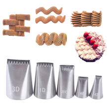 Piping Nozzles Tips Set 304 Stainless Steel Piping Tips Cake Pastry Tool Set (5)