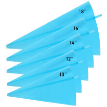 BEHAHAI 5 PCS Reusable Icing Piping Bags Cake Icing Bags Silicone Pastry Bag Icing Piping Cream Pastry Bag Reusable Silicone Piping Bags For Baking