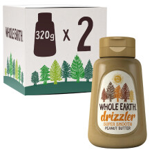 Whole Earth Drizzler Original Roasted Peanut Butter, Super Smooth Squeezy Runny Nutty Spread Made with 100% Peanuts, All Natural Ingredients, No Adde