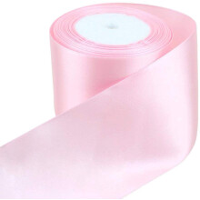 Light Pink Satin Ribbon 50mm Wide 5 Meter for Gifts Wrap, Sew, Party, Favours, Decorations, Easter, Christmas, Events, Dress, Bows Wedding, DIY