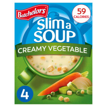 Batchelors Slim a Soup Cream of Vegetable Instant Soup, Low Fat, 4 Sachets Per 59 g (Pack of 1)