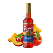 Torani Peach Syrup 750ml – Premium Cocktail Syrup for Drinks, Bubble Tea, Soda & Iced Tea
