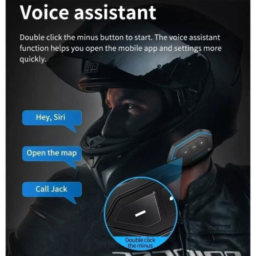 Motorrad-Bluetooth-5.0-Intercom, Bluetooth-Headset-Kit für Motorradhelm-Intercom – Blau/Schwarz 1