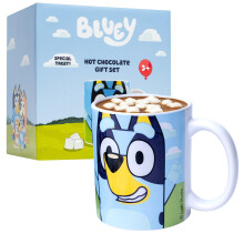 Bluey Hot Chocolate Gift Set - Featuring Bingo and Bluey Mug for Kids or Adults, Includes Hot Chocolate Mix, Mini Marshmallows, Ceramic Mug