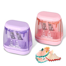 2 Pcs Pencil Sharpener with Container, Dual Holes (8mm - 12mm) Pencil sharpeners for Kids, Adults,School, Home and Office