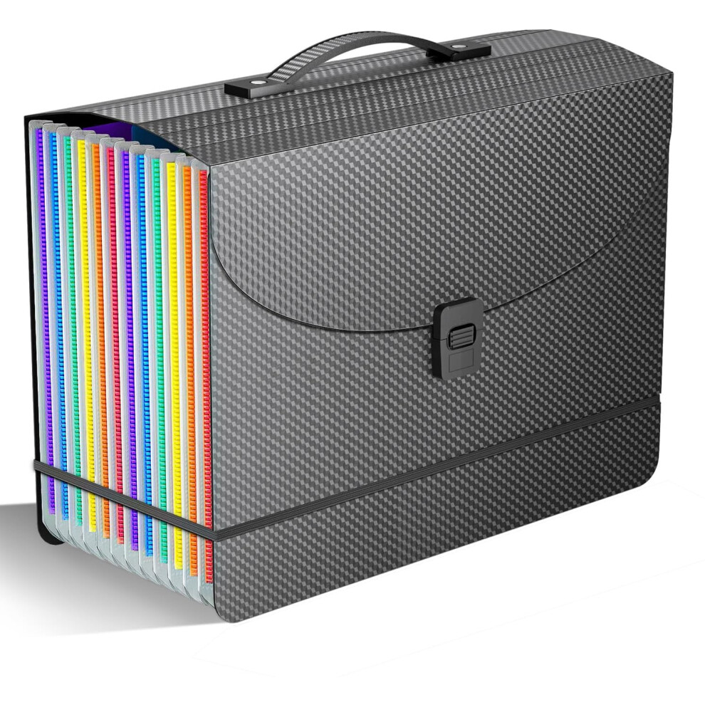Photos - File Folder / Lever Arch File Expanding File Organiser Box File Folder with Handle,13 Pockets Filing Folders Concertina Files for Paperwork A4,Bill Receip