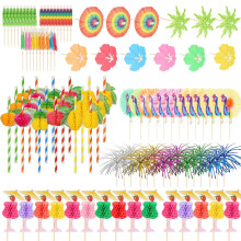 120pcs Cocktail Accessories for Drinks, Cocktail Party Decorations, 3D Paper Cocktail Umbrellas, Reuseable Cocktail Straws