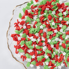 Twisweet Christmas Sprinkles 250g, Edible Xmas Tree for Cake Decorating, White Stars Sugar Sprinkles Mix