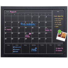 Aitakatta 3-in-1 Chalkboard Calendar for Wall, Magnetic Monthly & Weekly Calendar, Blackboard for Wall with Black Wood Frame