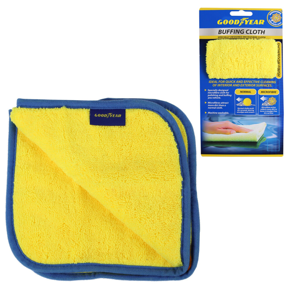 Goodyear Microfibre Buffing Cloth I Specially Designed Microfibre Cloth For Polishing And Buffing Your Vehicle | Showroom Finish 5051226525995