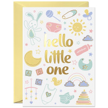 SWEETZER & ORANGE Baby Shower Card with Gold Foil – Gender Neutral Baby Shower Greeting for Boy or Girl