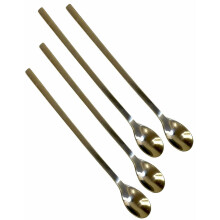 P Store 4 Pcs Stainless Steel Latte Long Tea Coffee Spoon Soda Ice Cream Dessert Spoons
