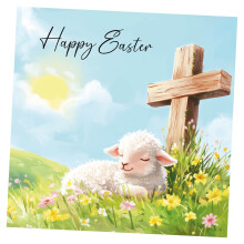 Easter Cards Pack of 8. Each pack contains 1 Easter Lamb Designs. Ecofriendly, recyclable, plastic free cards, envelopes and box. Blank Inside.