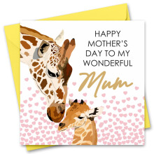 Mothers Day Card Giraffe Design Mother's Day Cards For Mum Mummy from Daughter or Son for Nana Nanny Nanna