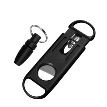 Ceozon Cigar Cutter V Stainless Steel Double Blade Cigar Scissors Accessories Tool with Cigar Punch for Cigar Lovers Gift Set (Black-Cigar Cutter)
