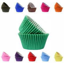Vibrant, Colourful Baking Cupcake Cases, Greaseproof Paper Baking Cups 50mm Cup Cake Muffin Cases (50, Green)