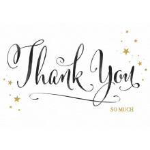 Piccadilly Greetings Thank You Card, Thank you So Much! - 7 x 5 inches