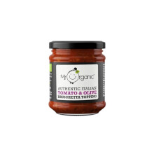Mr Organic Tomato & Olive Bruschetta Topping 200g - Italian Condiment, Blend of Tomatoes & Olives - Ideal for Bruschetta, Pasta, and Salads