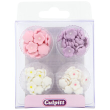 Culpitt Sugar Cake Decorations Assorted Mini Flowers (Pack of 1, Total 100 Decorations)