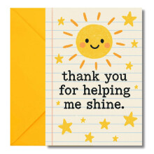 LimaLima Thank You Teacher Card Kids Nursery Thanks For Helping Me Shine